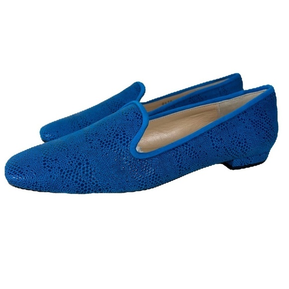 Jon Josef Shoes - Jon Josef | Pluto Karina Turquesa Texture Flat Loafers Turquoise Blue | 8
